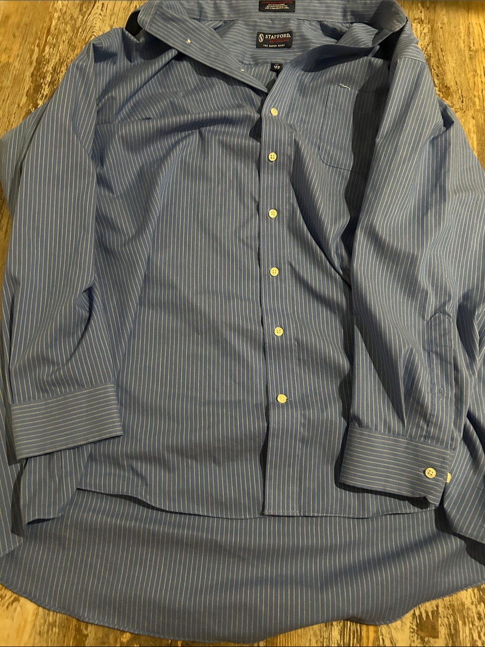 Stafford Blue Pinstripe Dress Shirt